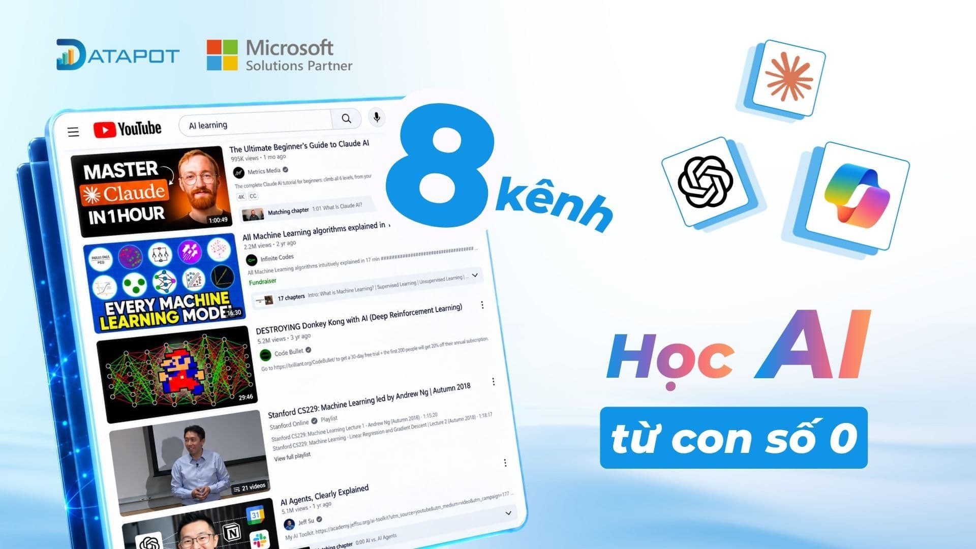 8 kênh YouTube giúp tự học AI từ số 0