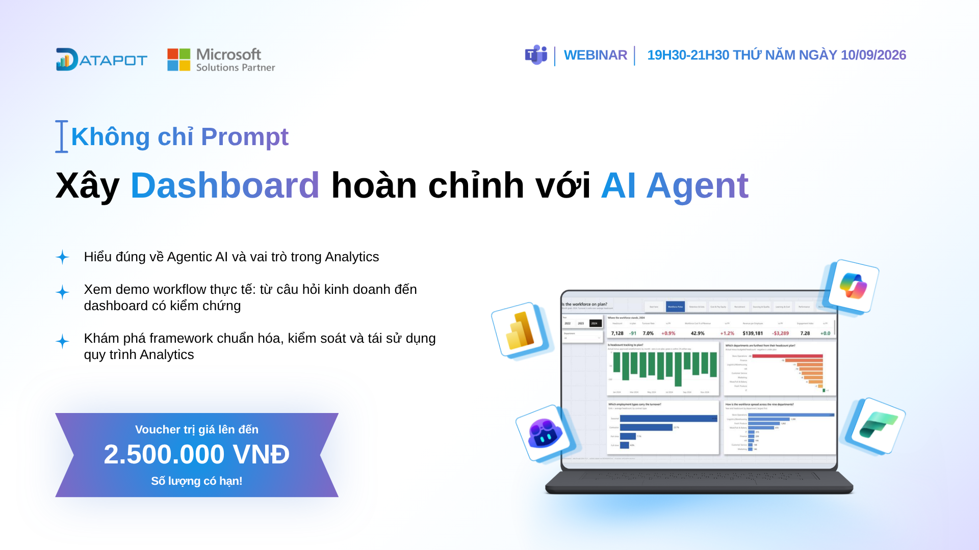 Đăng ký tham gia webinar: “Không chỉ Prompt: Xây Dashboard hoàn chỉnh với AI Agent” 