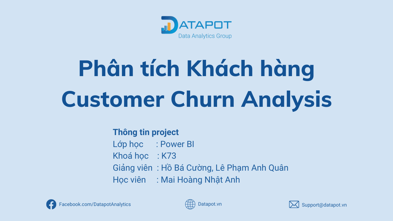 [BÀI TẬP POWER BI] PHÂN TÍCH TỶ LỆ KHÁCH HÀNG RỜI BỎ – CUSTOMER CHURN ANALYSIS