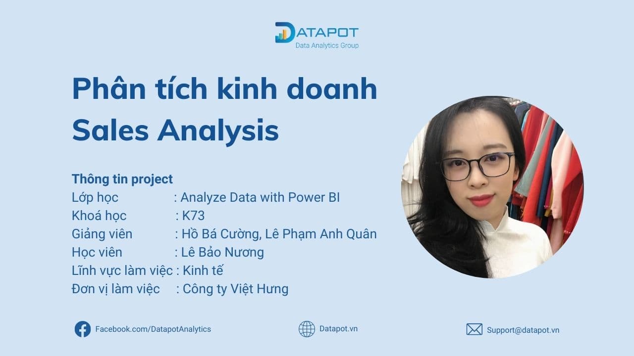 [BÀI TẬP POWER BI] PHÂN TÍCH KINH DOANH – SALES ANALYSIS – HỌC VIÊN BẢO NƯƠNG