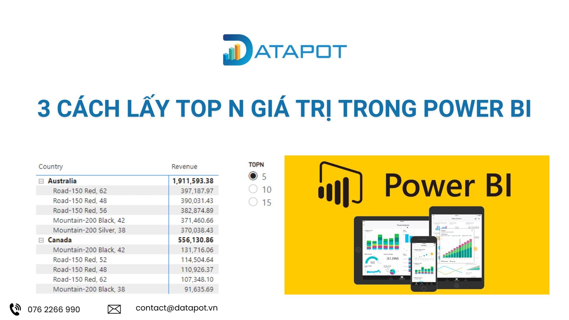 3 CÁCH LẤY TOP N GIÁ TRỊ ĐỂ ĐƯA VÀO BIỂU ĐỒ TRONG POWER BI