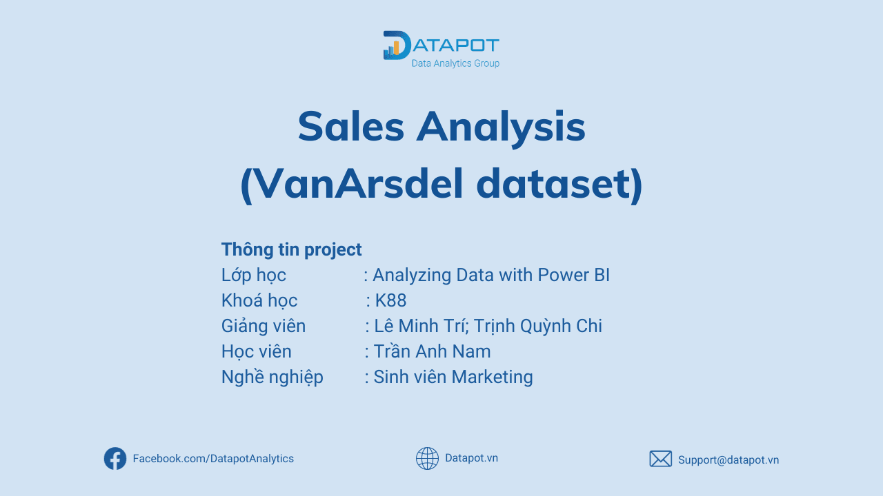 [BÀI TẬP POWER BI] PHÂN TÍCH KINH DOANH – SALES ANALYSIS – HỌC VIÊN TRẦN ANH NAM