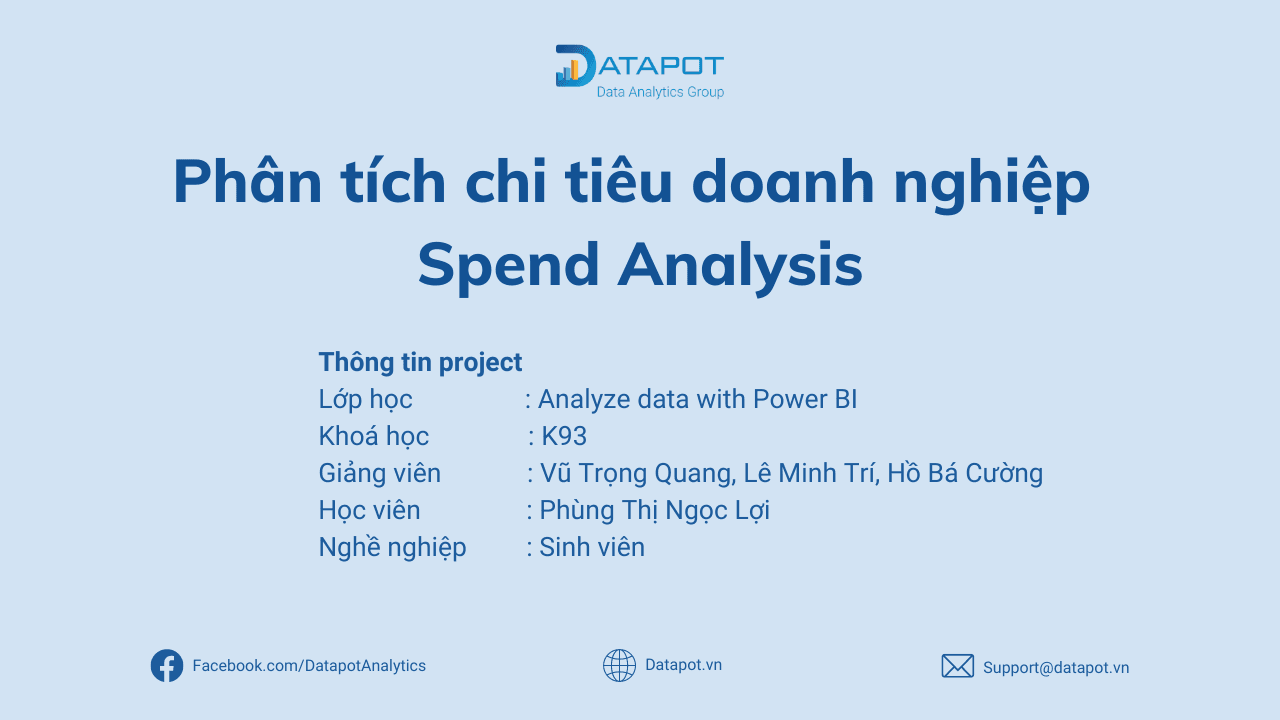 [Bài Tập Power BI] Phân Tích Chi Tiêu Trong Doanh Nghiệp – Spend Analysis – Học Viên Phùng Thị Ngọc Lợi
