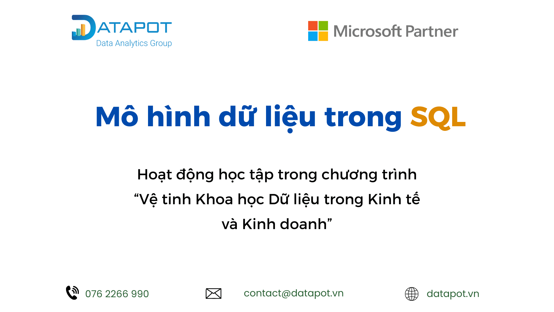 CÁC MÔ HÌNH DỮ LIỆU TRONG SQL