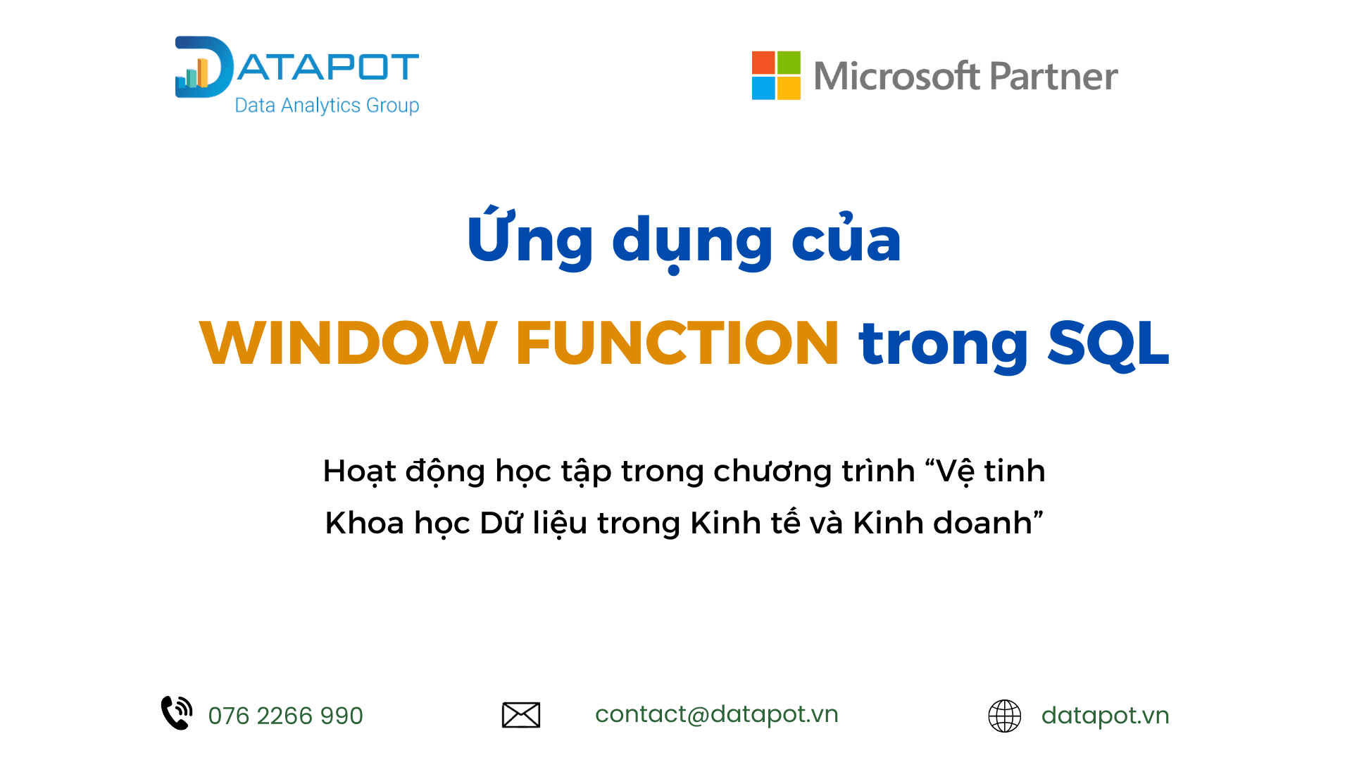 Window Function và những ứng dụng của Window Function trong SQL