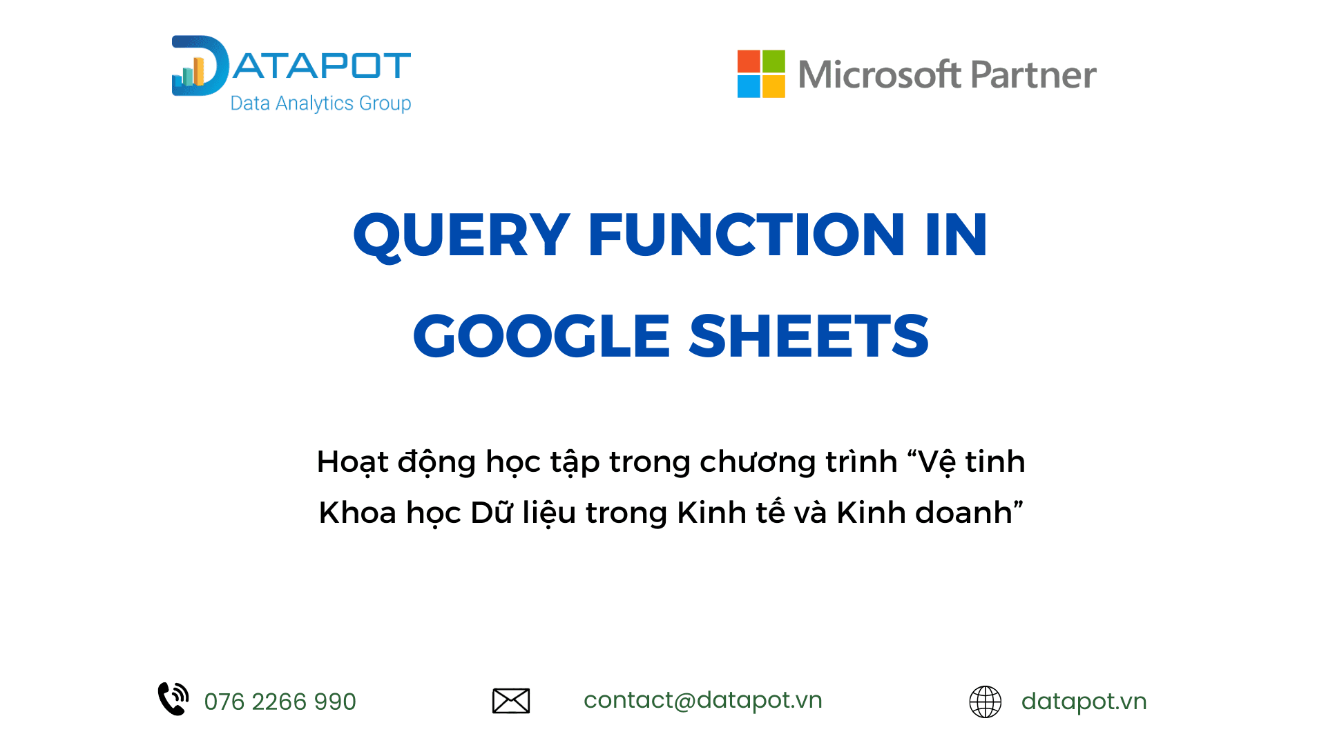 QUERY Function in Google Sheets