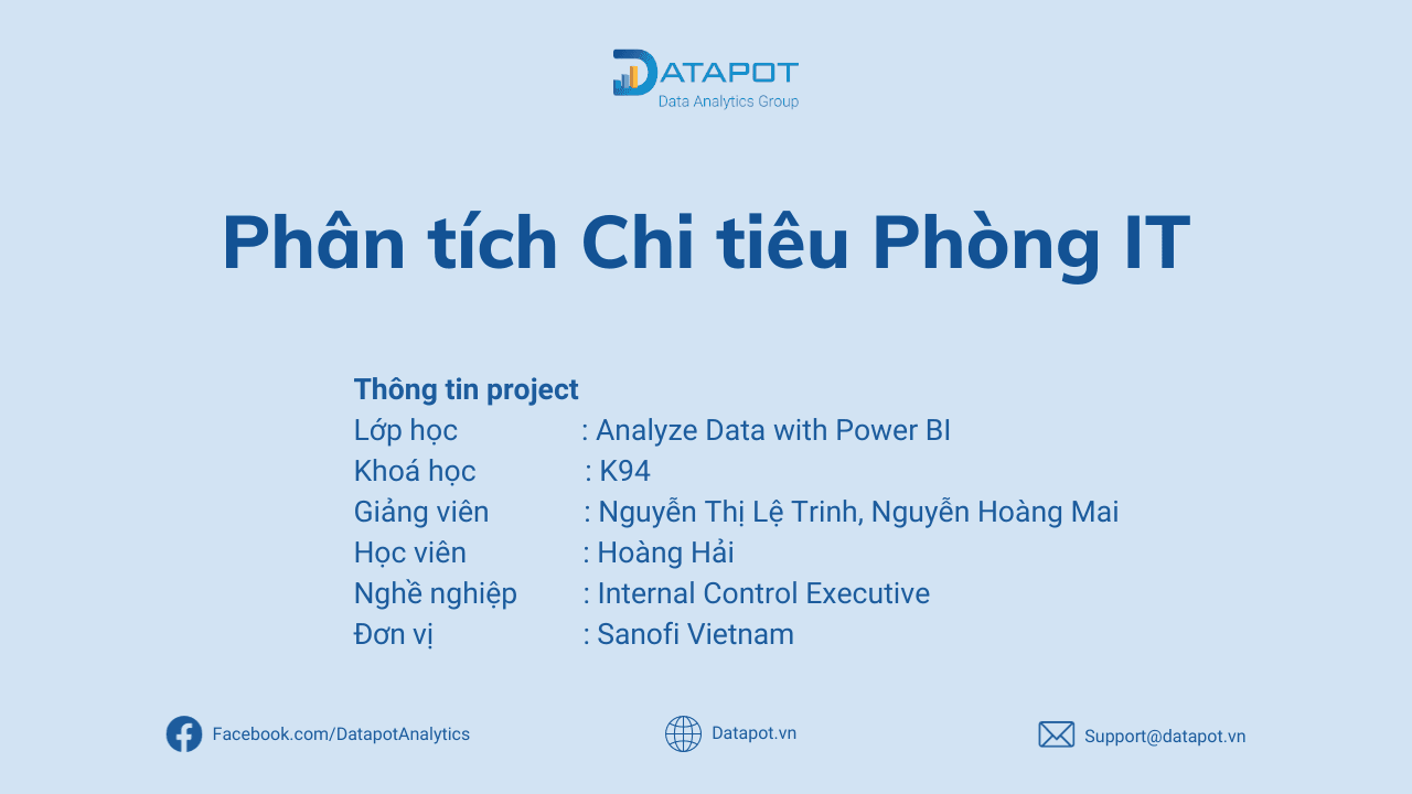 Phân tích Chi tiêu của bộ phận Công nghệ thông tin trong Doanh nghiệp – Học viên Hoàng Hải
