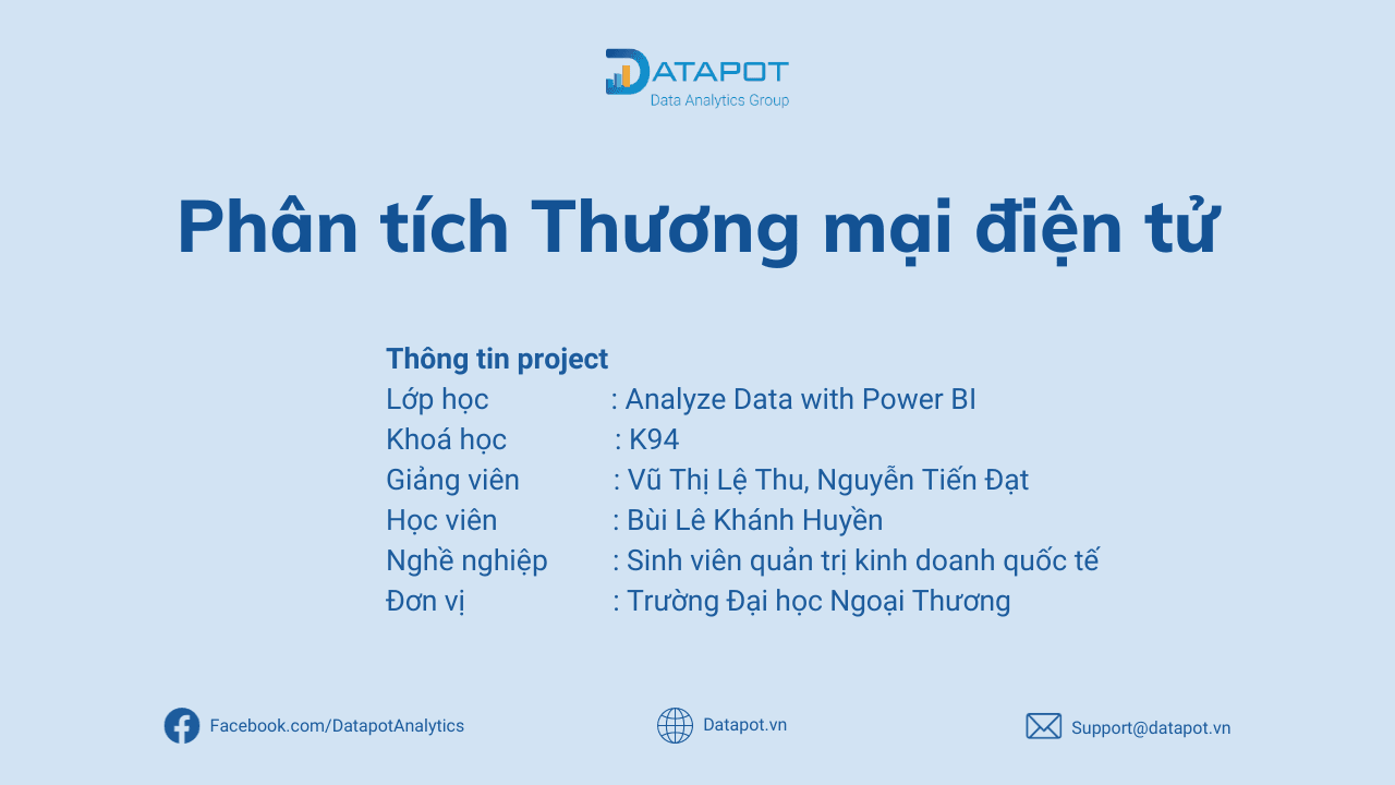 Phân tích Sàn Thương Mại Điện Tử ngành hàng Thời trang – Học viên Khánh Huyền