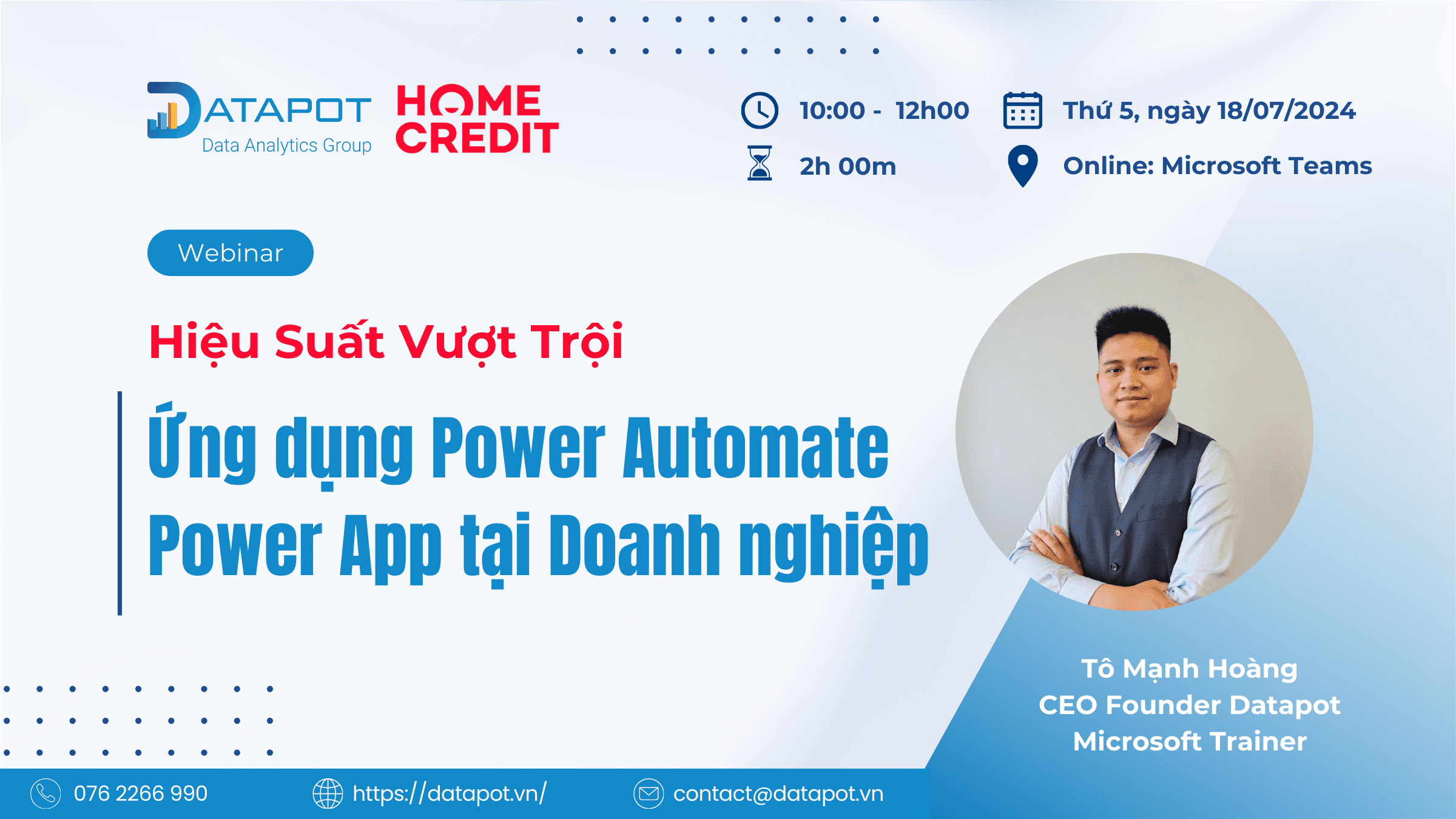 [Datapot – Home Credit] Webinar Hiệu Suất Vượt Trội: Ứng dụng Power Automate & Power App tại Doanh nghiệp