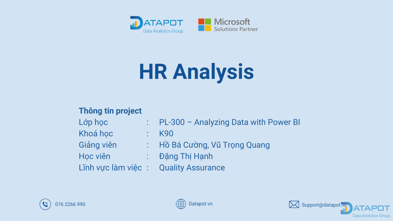 Phân Tích Nhân Sự – HR Analytics – Học Viên Đặng Thị Hạnh