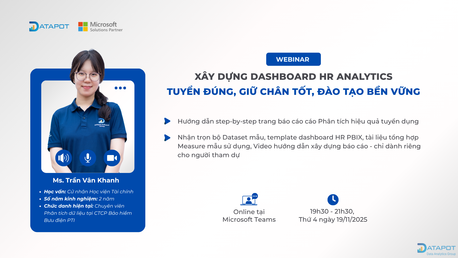 WEBINAR “XÂY DỰNG DASHBOARD HR ANALYTICS – TUYỂN ĐÚNG, GIỮ CHÂN TỐT, ĐÀO TẠO BỀN VỮNG”