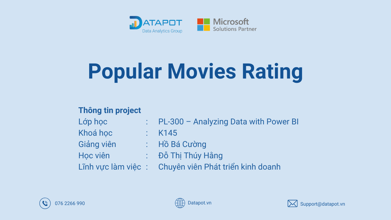 Xử lý dataset 27 triệu dòng bằng Power BI – hành trình Thúy Hằng biến sở thích xem phim thành kỹ năng phân tích dữ liệu!