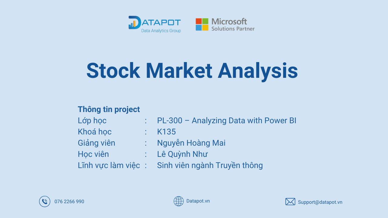 Giải mã biến động thị trường chứng khoán trong 50 năm bằng Power BI – bài tập cuối khóa của Lê Quỳnh Như