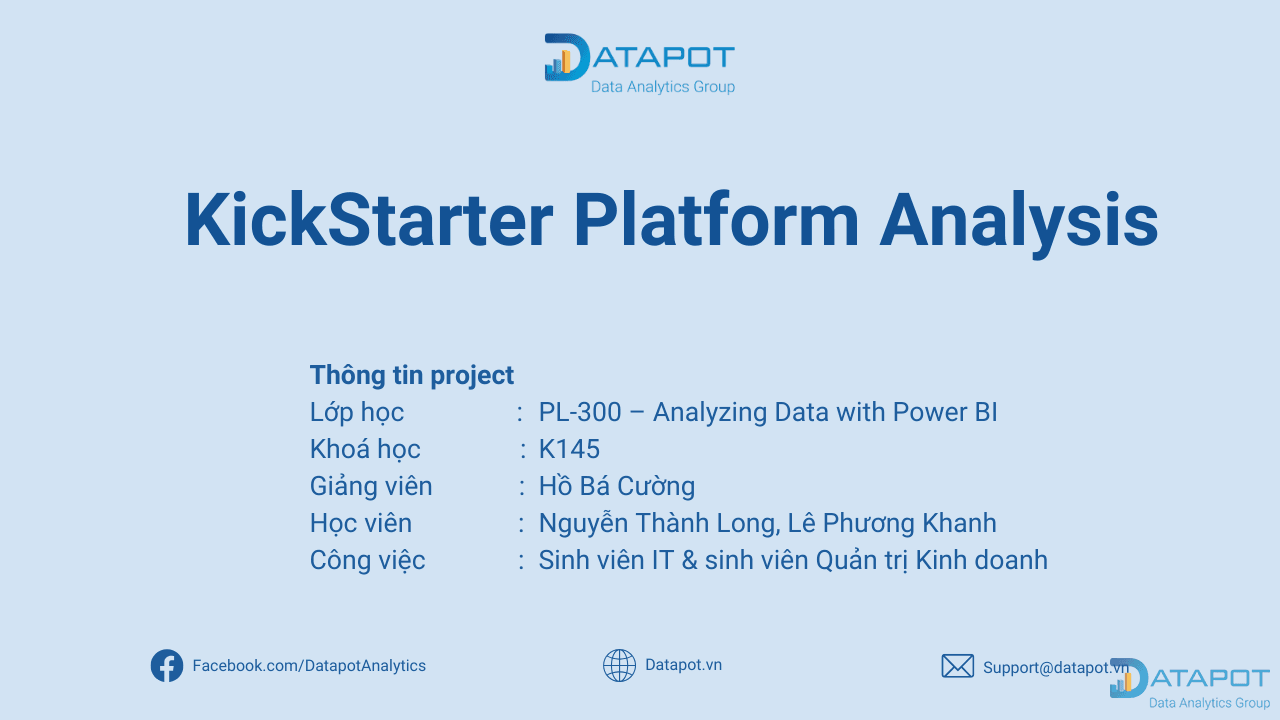 Điều gì làm nên một dự án Kickstarter thành công? Câu trả lời từ báo cáo Power BI của Thành Long & Phương Khanh