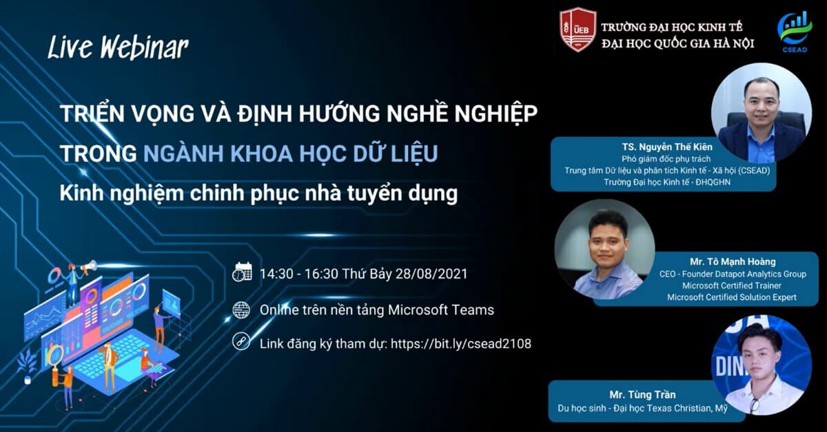 TRIỂN VỌNG VÀ ĐỊNH HƯỚNG NGHỀ NGHIỆP TRONG NGÀNH KHOA HỌC DỮ LIỆU – KINH NGHIỆM CHINH PHỤC NHÀ TUYỂN DỤNG