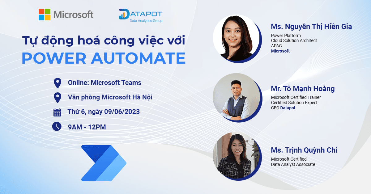 Tự động hóa công việc với Power Automate – Datapot x Microsoft