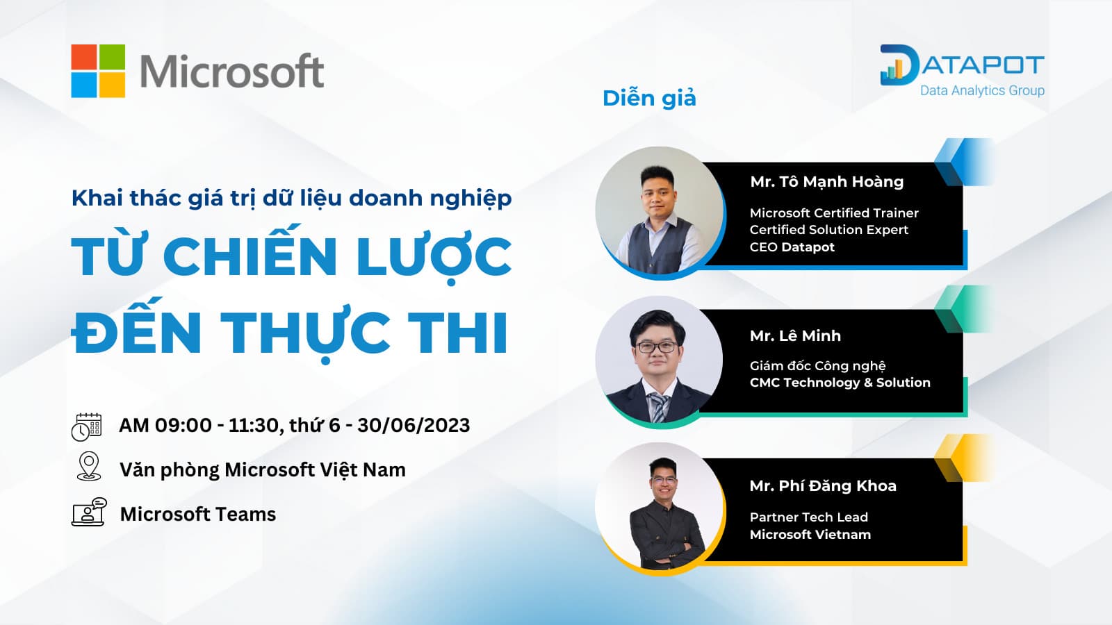 Khai thác giá trị dữ liệu doanh nghiệp: từ chiến lược đến thực thi – Datapot & Microsoft