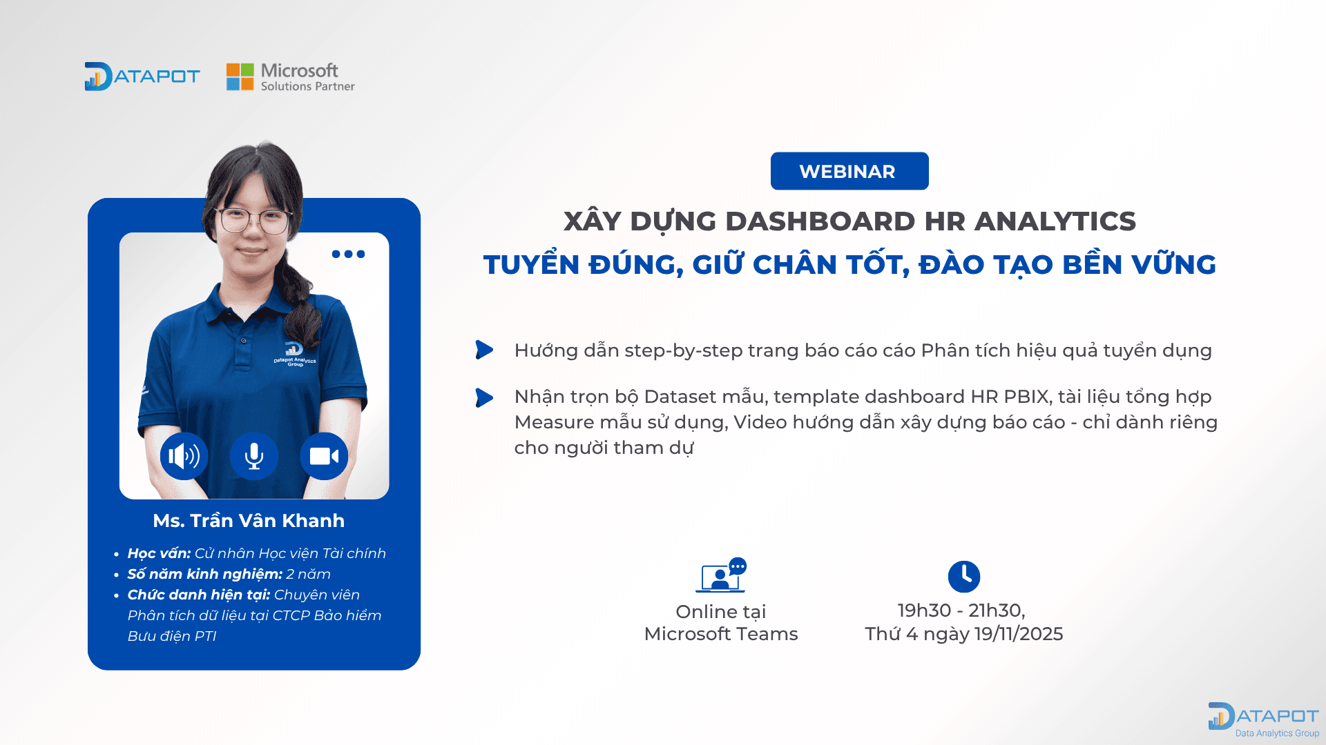 WEBINAR “XÂY DỰNG DASHBOARD HR ANALYTICS – TUYỂN ĐÚNG, GIỮ CHÂN TỐT, ĐÀO TẠO BỀN VỮNG”