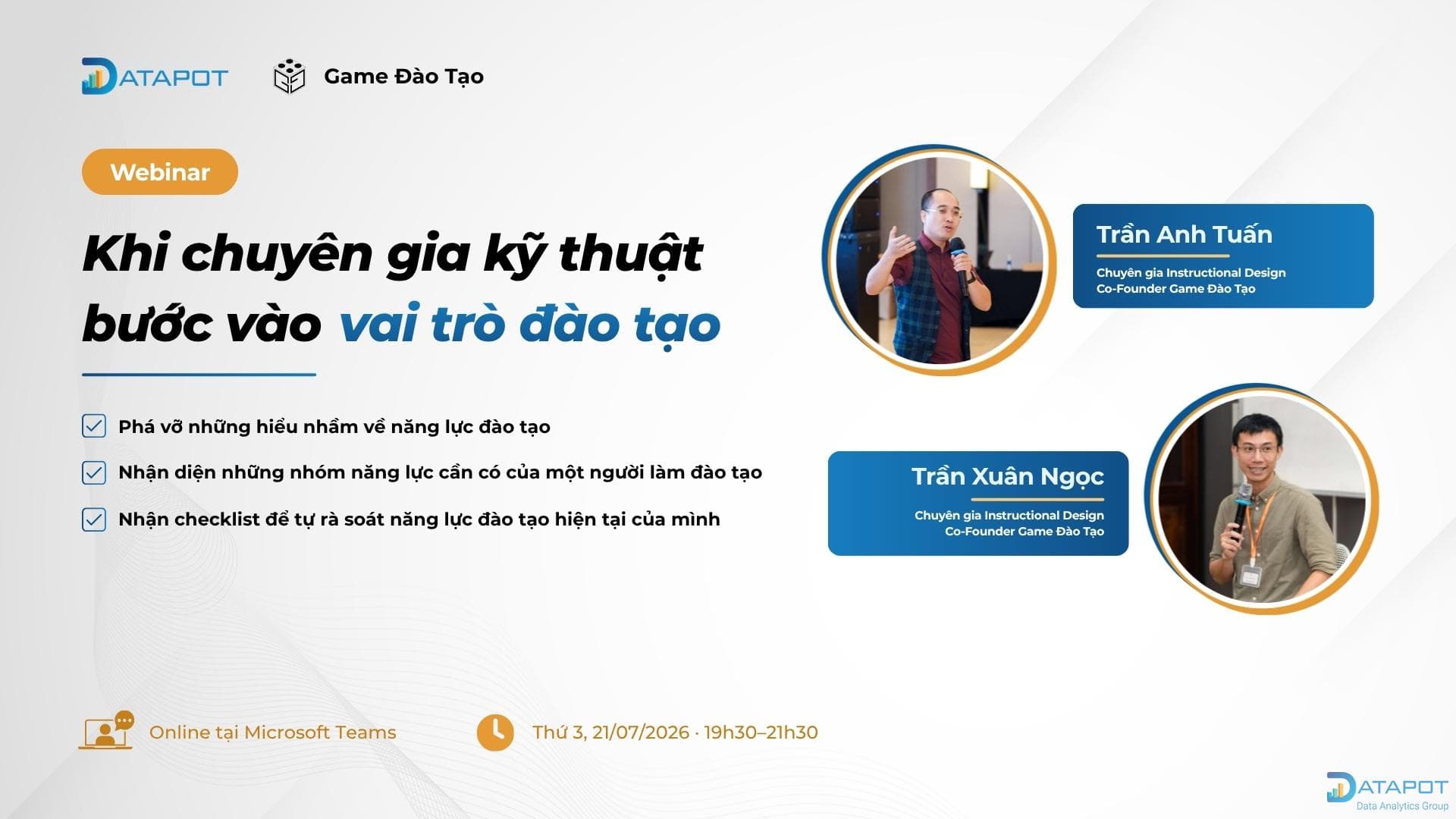 Đăng ký tham gia webinar “Khi chuyên gia kỹ thuật bước vào vai trò đào tạo”
