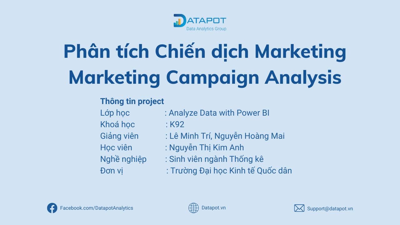 Phân Tích Chiến Dịch Marketing – Marketing Campaign Analysis – Học Viên Kim Anh