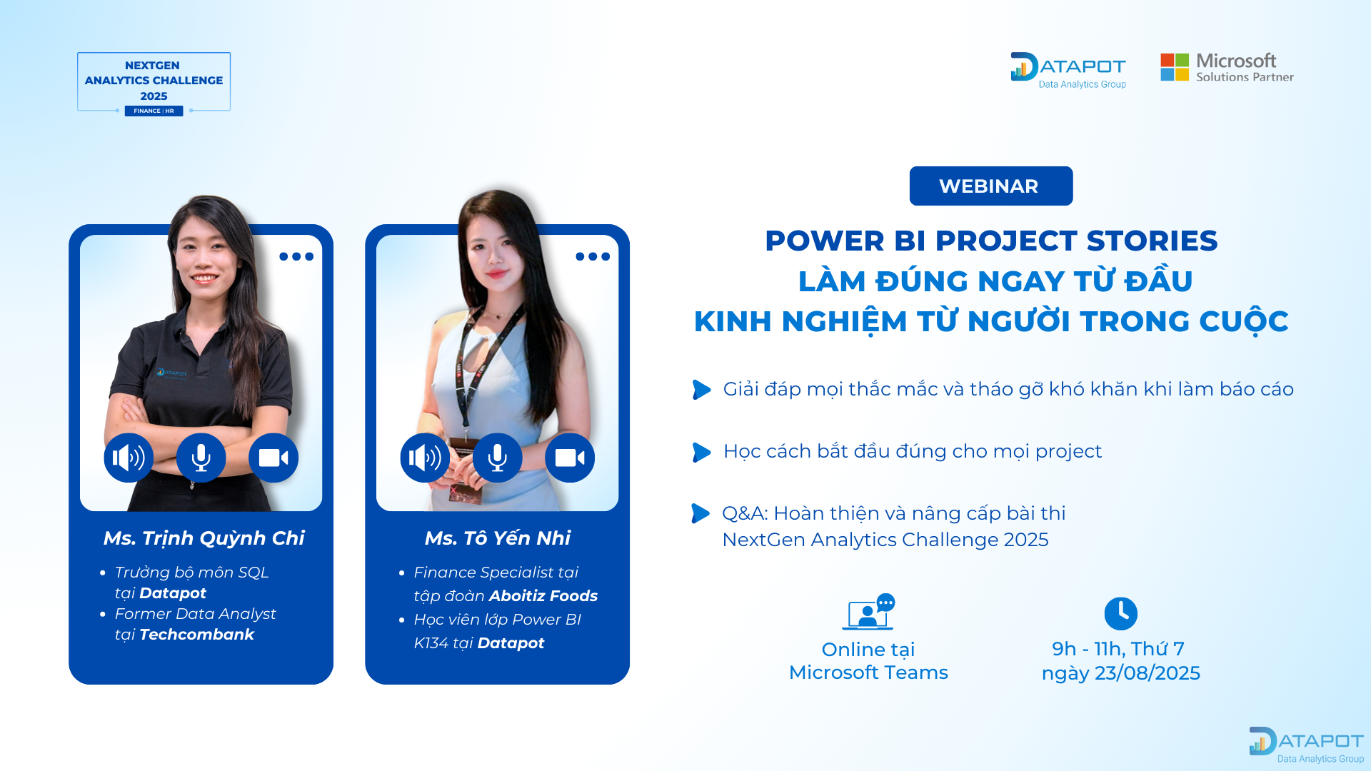 Power BI Project Stories – Những kiến thức đáng chú ý tại webinar ngày 23/08/2025