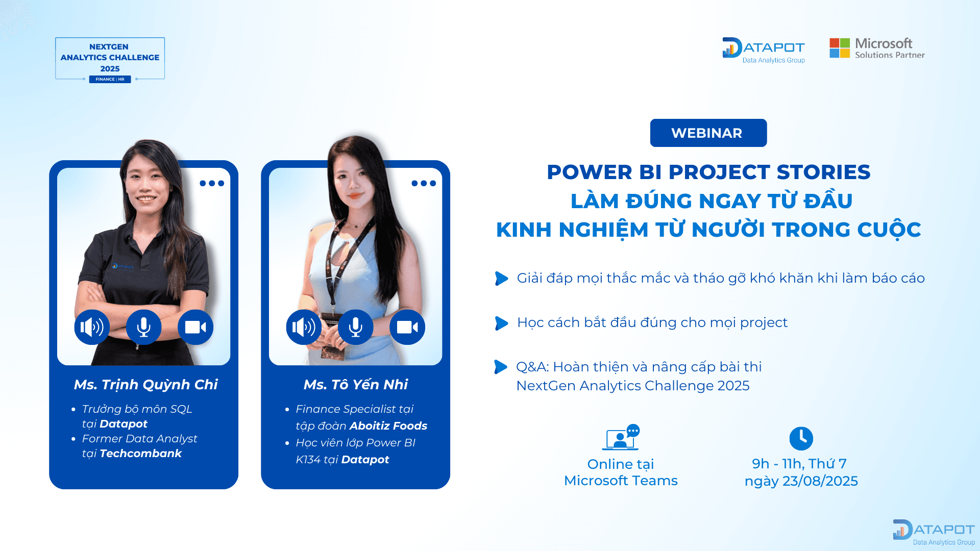 Power BI Project Stories – Những kiến thức đáng chú ý tại webinar ngày 23/08/2025